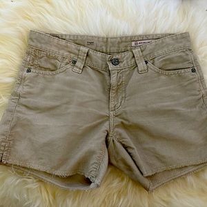 AG Frayed Tan Frayed corduroy jean SHORTS 26 LN